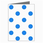 Polka Dots - Dodger Blue on White Greeting Card
