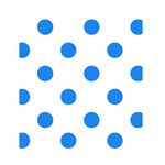 Polka Dots - Dodger Blue on White Greeting Card 4.5  x 6 