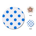 Polka Dots - Dodger Blue on White Playing Cards (Round)