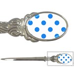 Polka Dots - Dodger Blue on White Letter Opener