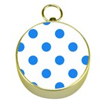 Polka Dots - Dodger Blue on White Gold Compass
