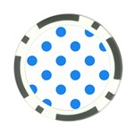 Polka Dots - Dodger Blue on White Poker Chip Card Guard (10 pack)