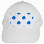 Polka Dots - Dodger Blue on White White Cap
