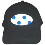 Polka Dots - Dodger Blue on White Black Cap