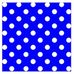 Polka Dots - White on Blue Large Satin Scarf (Square)