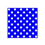 Polka Dots - White on Blue Satin Bandana Scarf