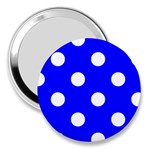 Polka Dots - White on Blue 3  Handbag Mirror