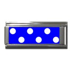 Polka Dots - White on Blue Superlink Italian Charm (9mm)