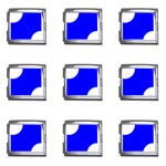 Polka Dots - White on Blue Mega Link Italian Charm (9 pack)