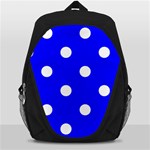 Polka Dots - White on Blue Backpack Bag