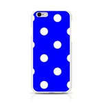 Polka Dots - White on Blue Apple iPhone 6/6S Silicone Case (Transparent)