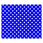 Polka Dots - White on Blue Double Sided Flano Blanket (Small)