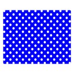 Polka Dots - White on Blue Double Sided Flano Blanket (Large)