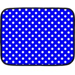 Polka Dots - White on Blue Fleece Blanket (Mini)
