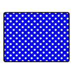 Polka Dots - White on Blue Double Sided Fleece Blanket (Small) (Two Sides)