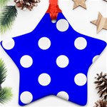 Polka Dots - White on Blue Ornament (Star)