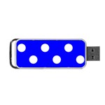 Polka Dots - White on Blue Portable USB Flash (Two Sides)