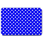 Polka Dots - White on Blue Large Doormat