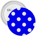 Polka Dots - White on Blue 3  Button