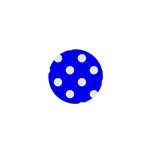 Polka Dots - White on Blue 1  Mini Magnet