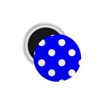 Polka Dots - White on Blue 1.75  Magnet