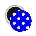 Polka Dots - White on Blue 2.25  Magnet