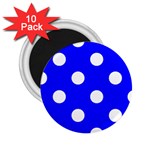 Polka Dots - White on Blue 2.25  Magnet (10 pack)