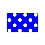 Polka Dots - White on Blue Magnet (Name Card)