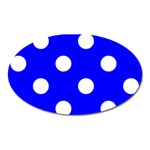Polka Dots - White on Blue Magnet (Oval)