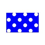 Polka Dots - White on Blue Sticker Rectangular (10 pack)