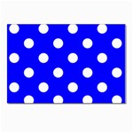 Polka Dots - White on Blue Postcard 5  x 7 