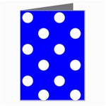 Polka Dots - White on Blue Greeting Card