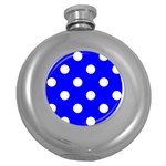 Polka Dots - White on Blue Hip Flask (5 oz)
