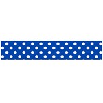 Polka Dots - White on Cobalt Blue Flano Scarf (Large)