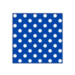 Polka Dots - White on Cobalt Blue Satin Bandana Scarf