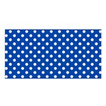 Polka Dots - White on Cobalt Blue Satin Shawl