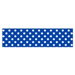 Polka Dots - White on Cobalt Blue Satin Scarf (Oblong)