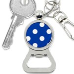 Polka Dots - White on Cobalt Blue Bottle Opener Key Chain