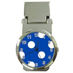 Polka Dots - White on Cobalt Blue Money Clip Watch