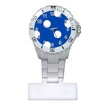 Polka Dots - White on Cobalt Blue Nurses Watch