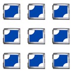 Polka Dots - White on Cobalt Blue Mega Link Italian Charm (9 pack)