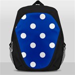 Polka Dots - White on Cobalt Blue Backpack Bag