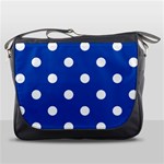 Polka Dots - White on Cobalt Blue Messenger Bag