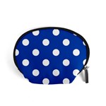 Polka Dots - White on Cobalt Blue Accessory Pouch (Small)