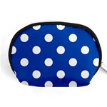 Polka Dots - White on Cobalt Blue Accessory Pouch (Medium)