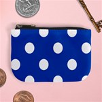 Polka Dots - White on Cobalt Blue Mini Coin Purse