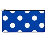 Polka Dots - White on Cobalt Blue Pencil Case