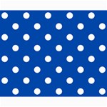 Polka Dots - White on Cobalt Blue Collage 8  x 10 