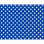 Polka Dots - White on Cobalt Blue Collage 11  x 14 