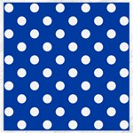 Polka Dots - White on Cobalt Blue Canvas 20  x 20 